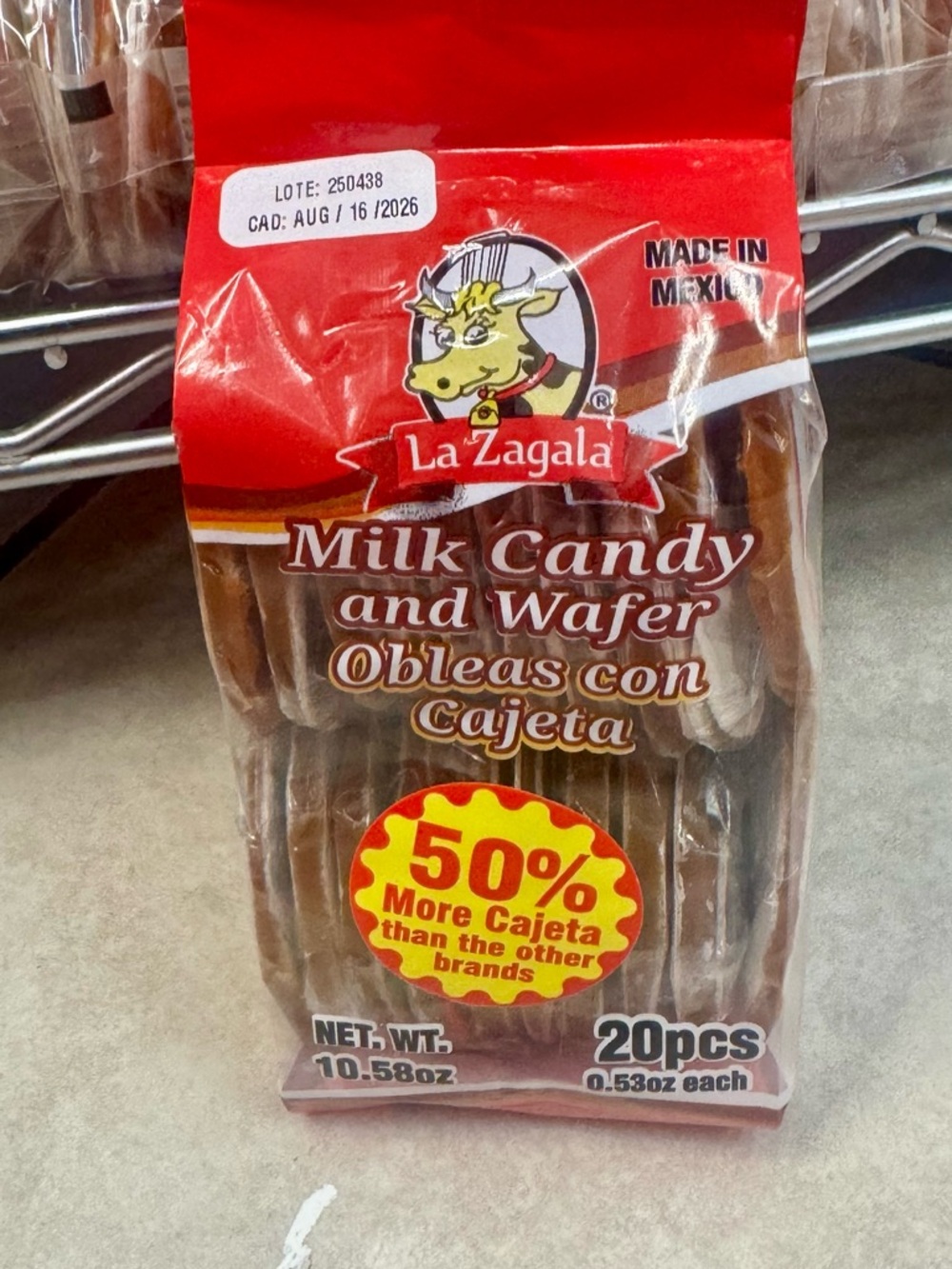 La Zagala Milk Candy and Wafer - Brown Red Packaging